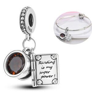 NWOT Pandora FIT Silver Coffee & Book Charm S925